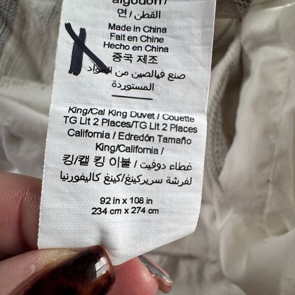 Pottery Barn Clayton Striped Cotton Duvet Cover King/Cal King Yarn Dyed Fiber - Picture 9 of 10